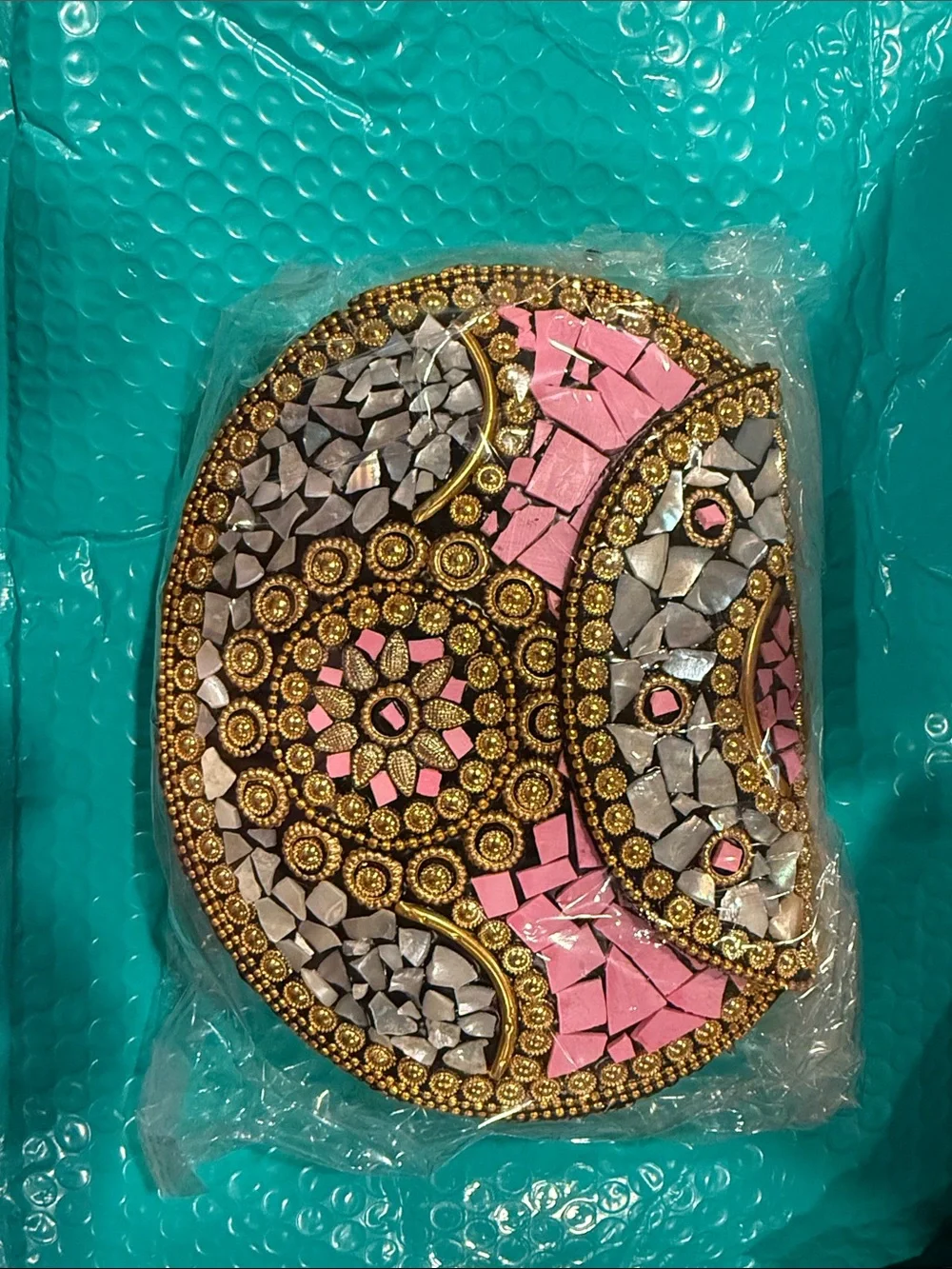 Ramla Pink Mosaic Crossbody Bag